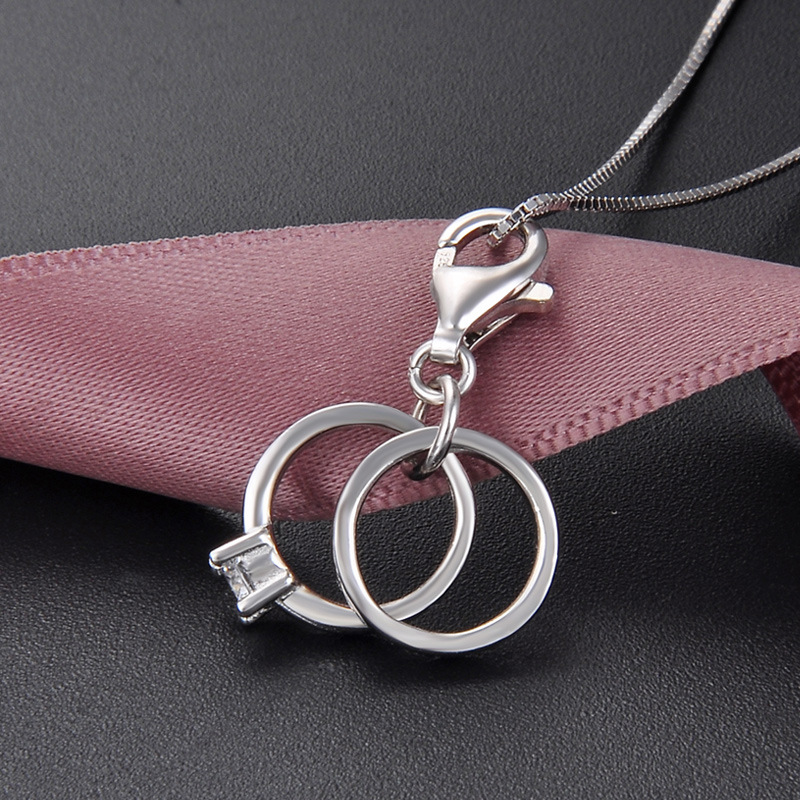 925 plata esterlina Pequeño anillo joyería colgante langosta hebilla hecha a mano DIY plata diamante-incrustado pequeña joyería COLLAR COLGANTE hebilla