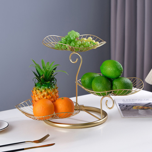 Nordic iron fruit basket creative fruit plate three-story living room tea room with candy dried fruit plate dessert shop decorations
