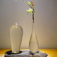 新中式禅意玻璃花瓶高级感装饰品家具摆件 ins风高颜值花瓶水培器
