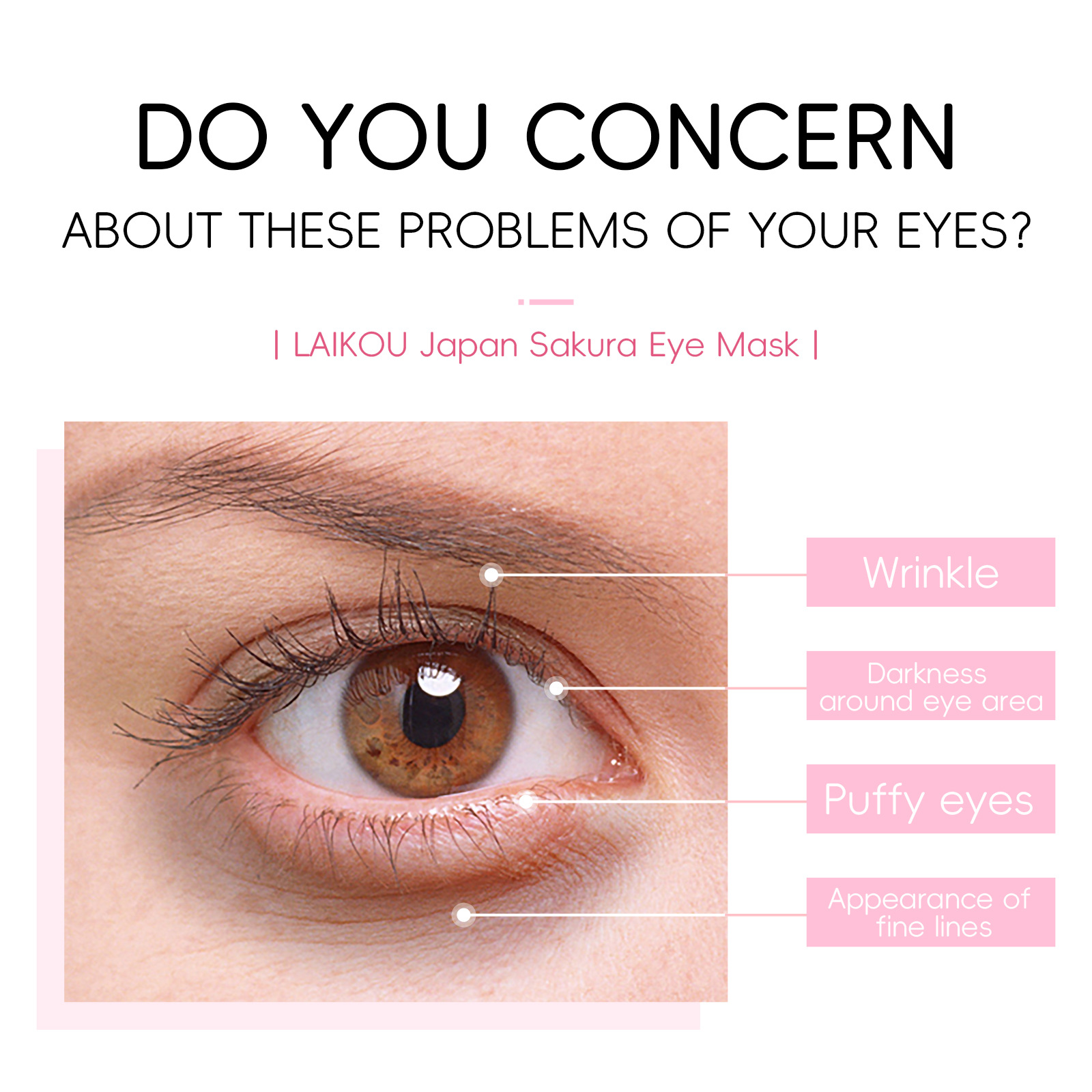 Cross-border LAIKOU Sakura Eye Mask 50 pieces - Wholesale of eye care products for moisturizing and hydrating around the eyes undefined