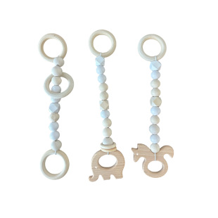 Cross-Border Wooden Newborn Fitness Stand Baby Grasping Clouds Stars Moon Pendant Baby Sports Tripod
