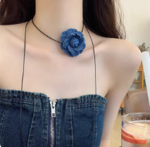 1#데님 로즈 목걸이