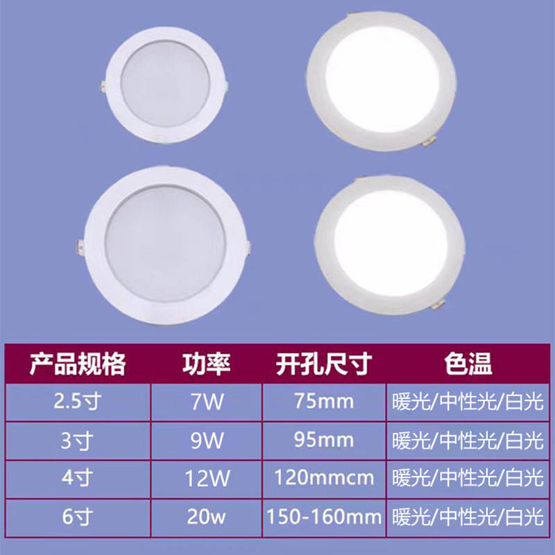 Iluminación Yinlida led downlight techo tienda comercial incrustado agujero lámpara casa sala de estar techo ultra delgado