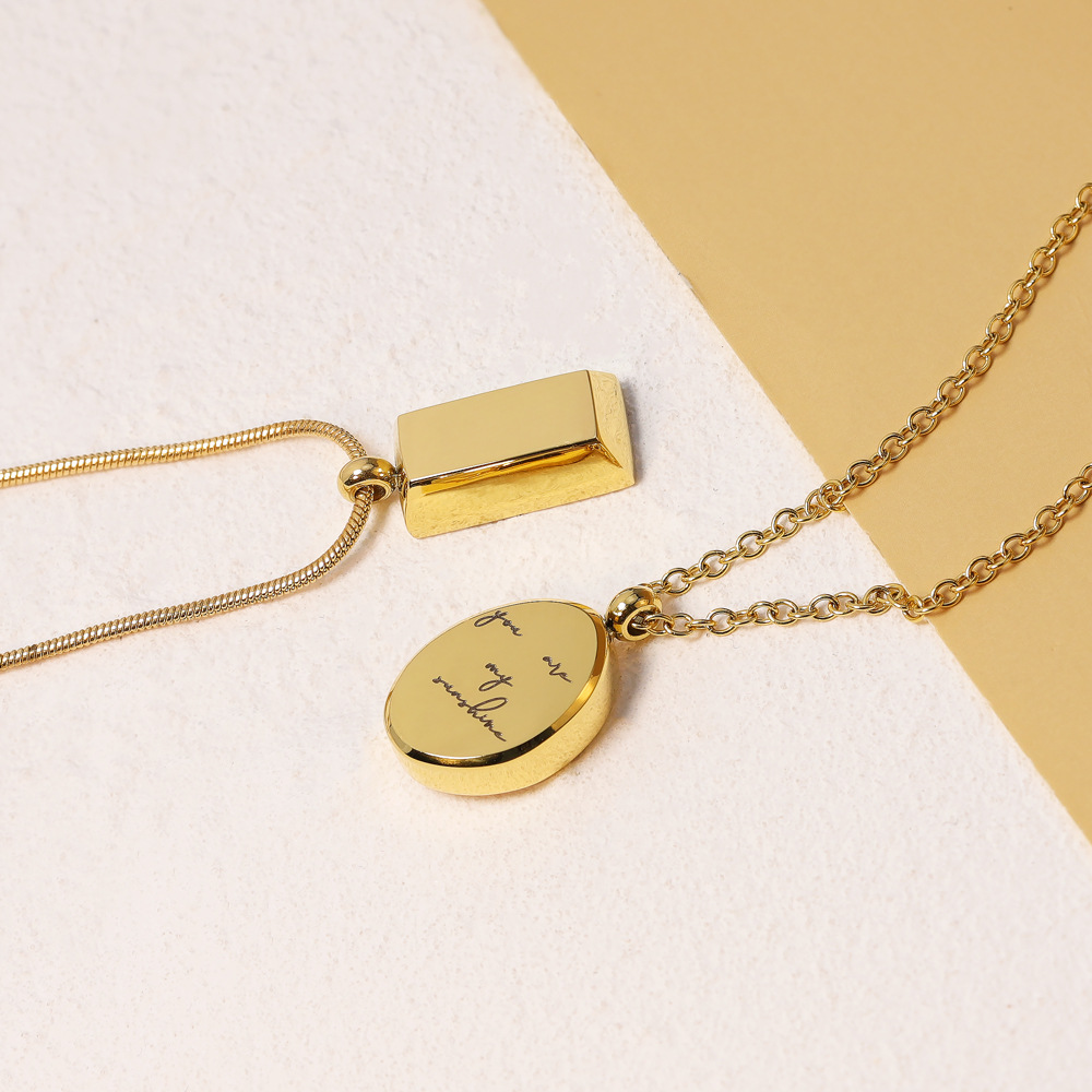 Fashion Round Square Stainless Steel Pendant Necklace Plating Stainless Steel Necklaces_colorza_5