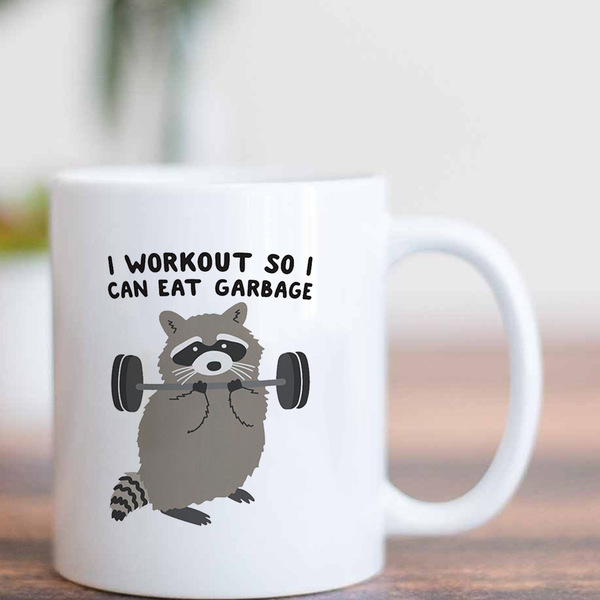 I Workout so I can eat garbage ceramic Mark Cup 350ml ceramic milk…