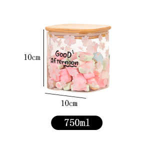 100 * 100 (750ml con tapa de bambú) flores de melocotón
