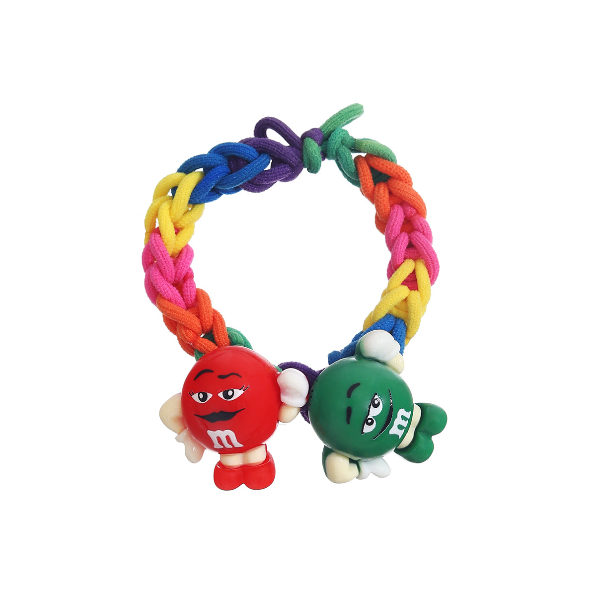 Tejido m bean Sweetheart linda chica alta elástica arco iris anillo para el cabello cuerda para la cabeza 2025 nueva banda elástica duradera para mujer