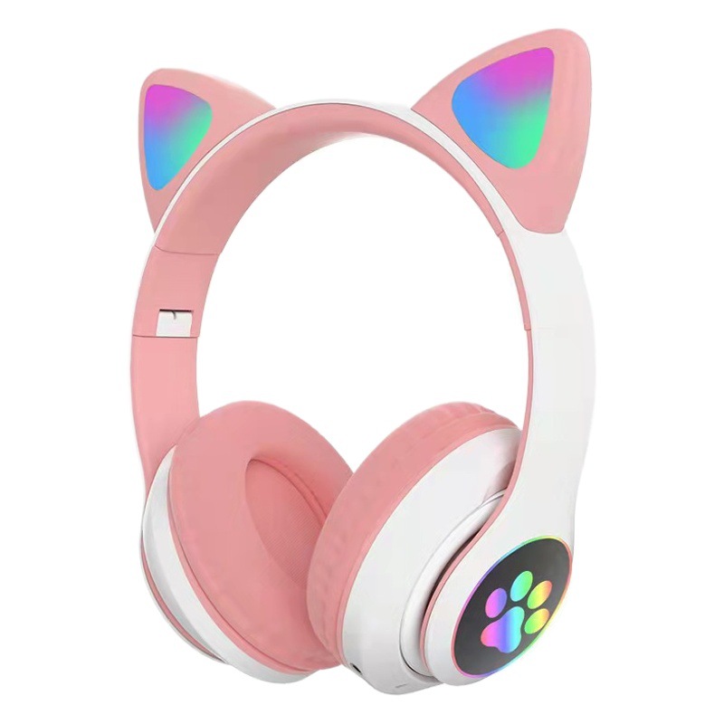 Transfronteriza nueva historieta RGB luminoso lindo orejas de gato garra de gato auricular inalámbrico Bluetooth auriculares juego de auriculares