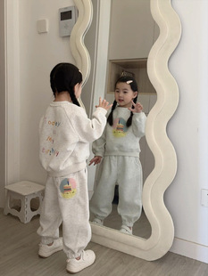 Cross-Border Ins Popular Kidsren's Clothing Huamian Sports Suit Autumn and Winter Kidsren's Cute Graffiti Sweatshirt