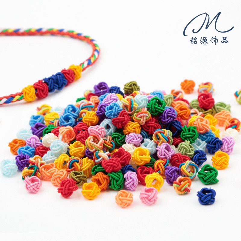 7mm双层菠萝扣手工diy中国结花结锦纶菠结配饰香包扣手链吊坠饰品