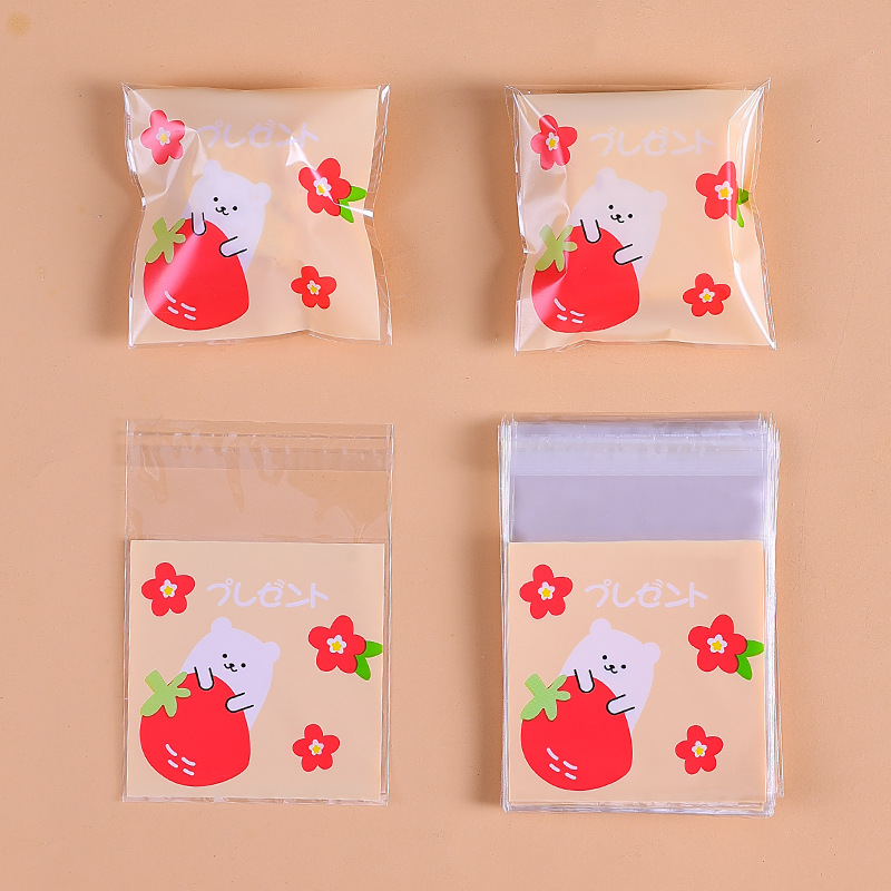 Navidad auto-Sellado bolsa pegajosa copo de nieve bolsa de embalaje crujiente máquina de sellado bolsa Año Nuevo leche azufaifo Galleta de vaca papel de embalaje azúcar