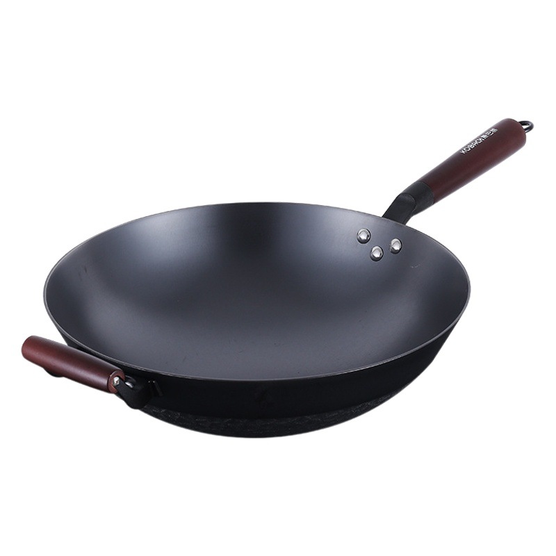 Kangbach wok de hierro fundido wok para el hogar olla antiadherente para el hogar olla de hierro crudo sin recubrimiento para el hogar olla especial para cocina de inducción
