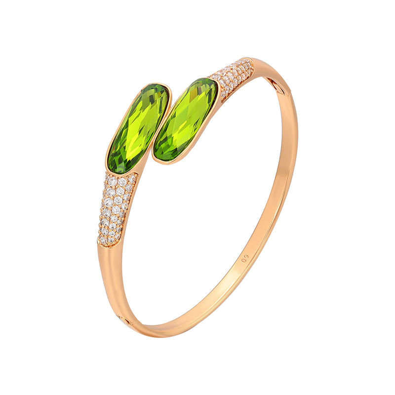 Xuping imitación de cristal de aleación de cobre chapado pulsera de color 18k simple lujoso ligero estilo retro joyas al por mayor mujeres