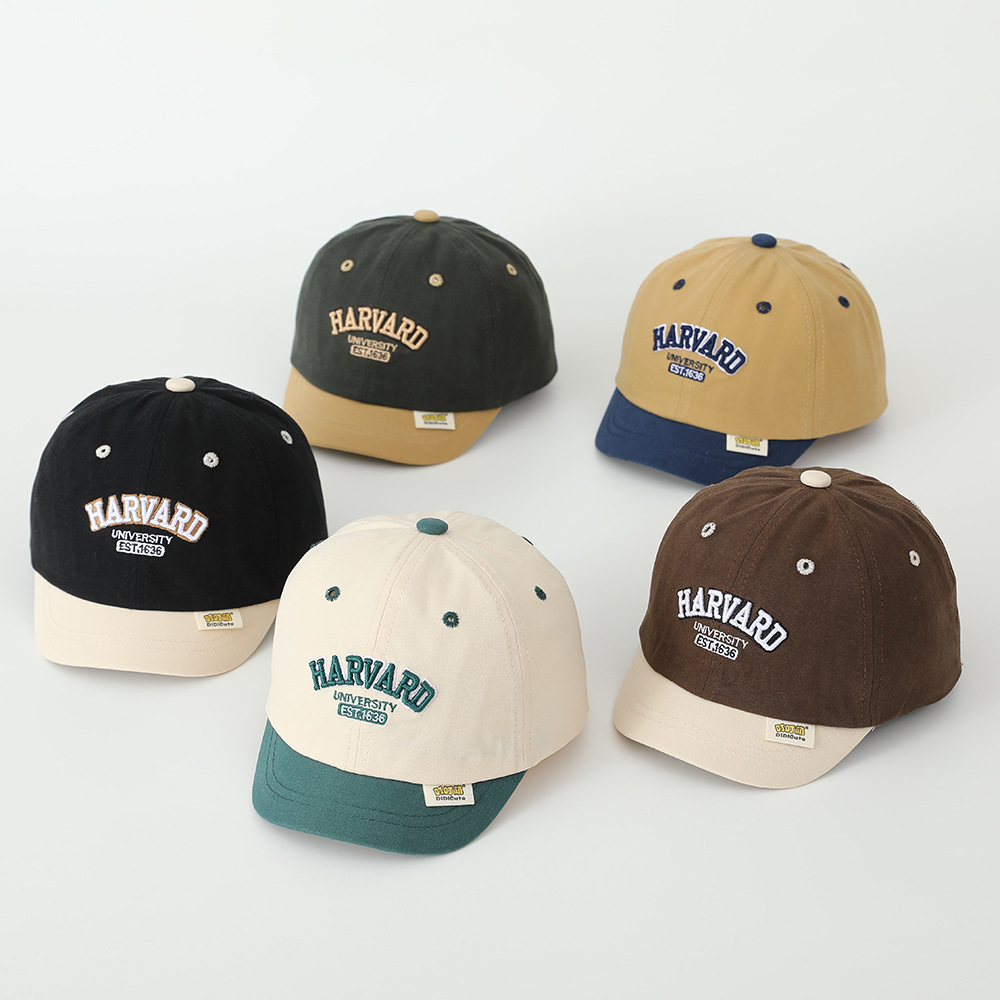 Sombreros para bebés primavera y otoño delgados sombreros de lengua de pato letras coreanas para niños y niñas sombreros de béisbol protectores solares con bordes suaves