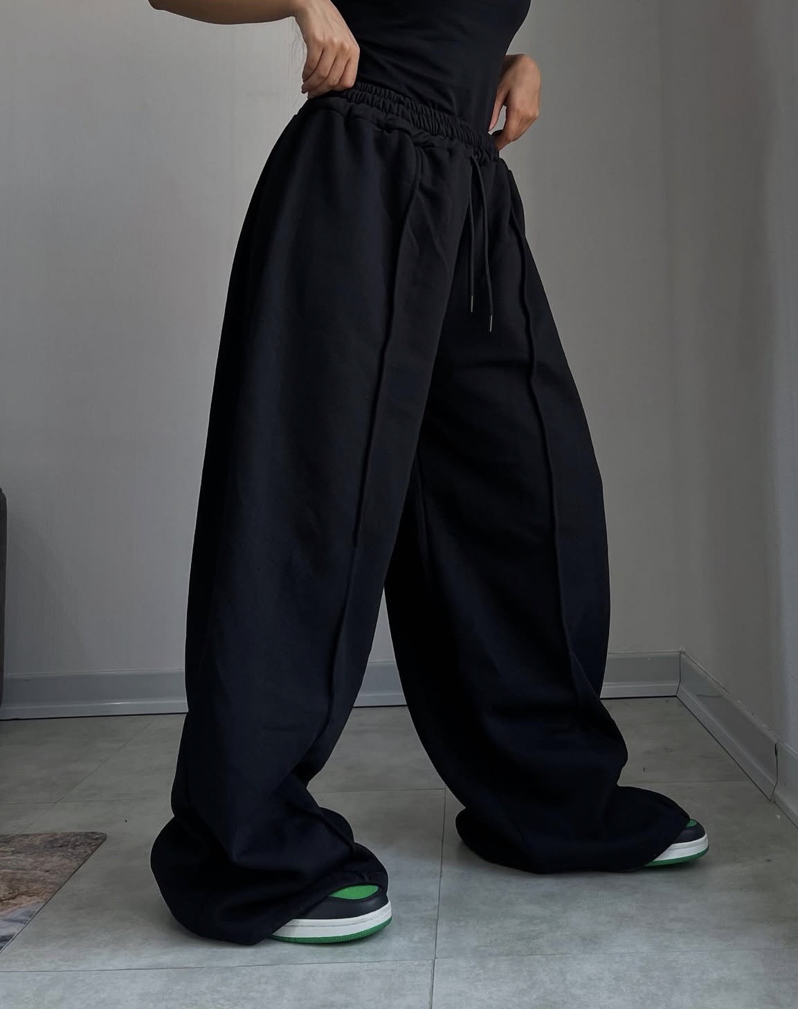 Europa y los Estados Unidos transfronterizos otoño y invierno gris pesado pantalones sueltos para mujeres al aire libre pantalones de piernas de calzado casuales image 8