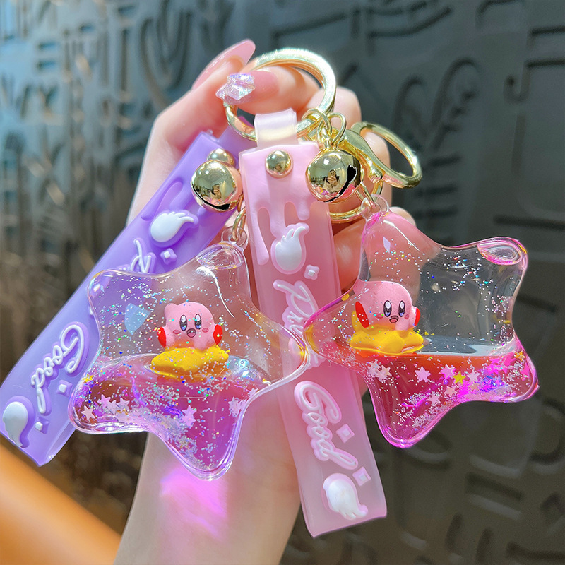 Cartoon oil five-pointed star cartoon keychain creative Net red acrylic bag car key small pendant wholesale