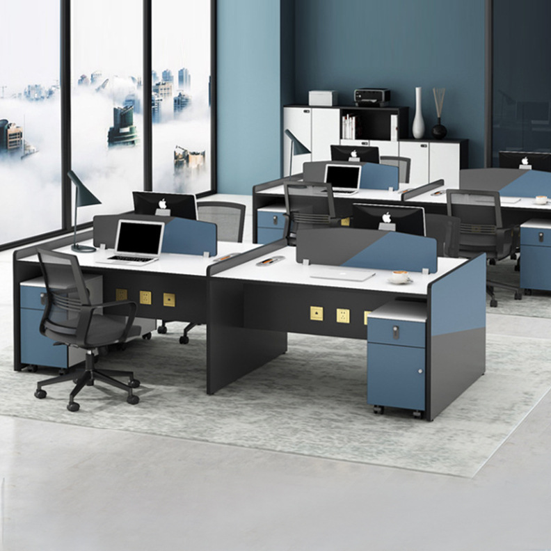 Mesa y silla de oficina de personal moderno simple combinación de tres personas 4 personas pantalla de trabajo fábrica de muebles de oficina