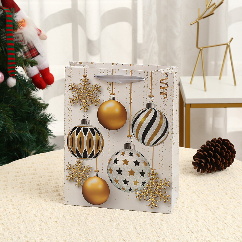 Nueva bolsa de papel de Navidad, bolsa de regalo, bolso de bronceado de color de moda, bolsa de embalaje de regalo de Navidad creativa