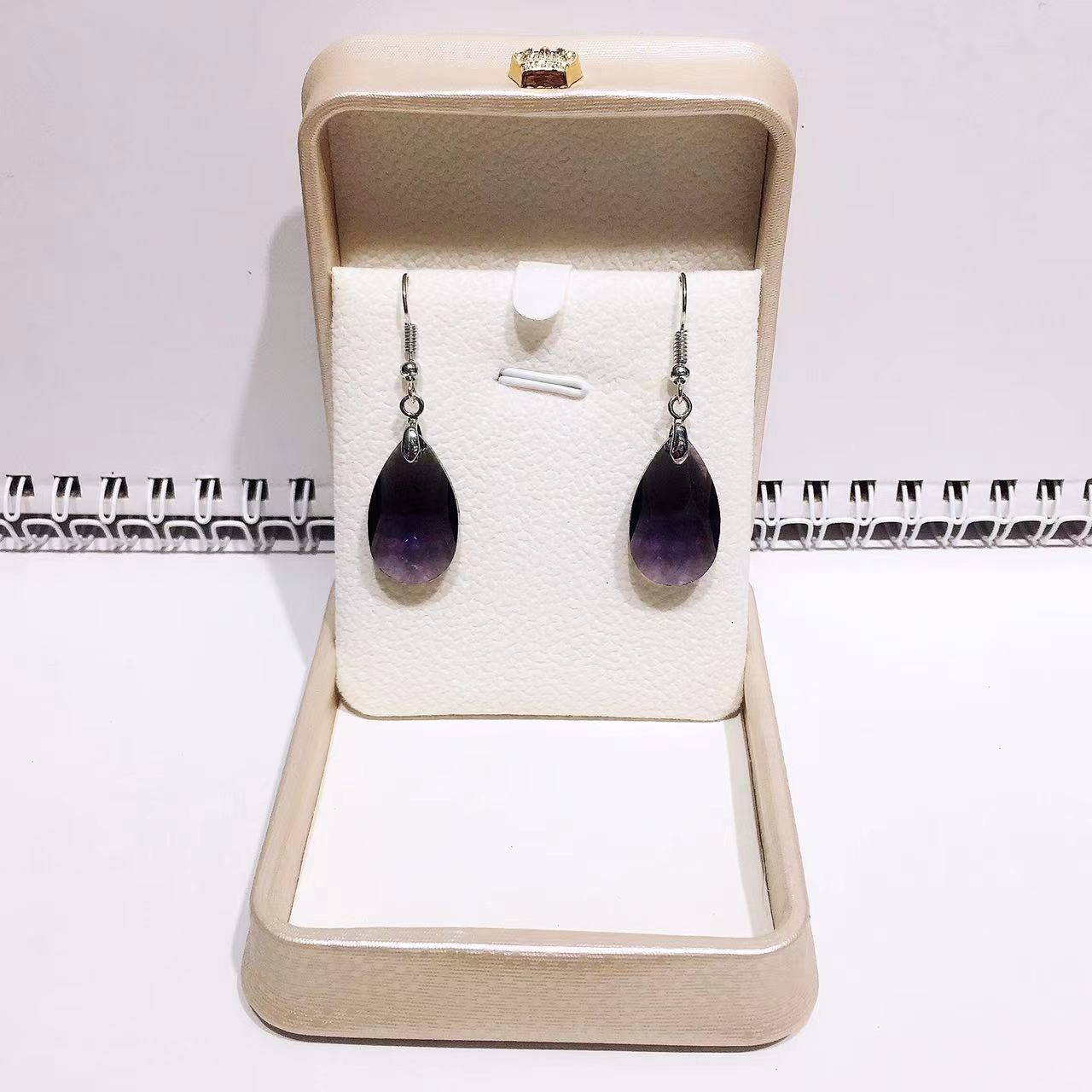 1 Pair Simple Style Water Droplets Glass Women's Drop Earrings Earrings Ear Hook display picture 6