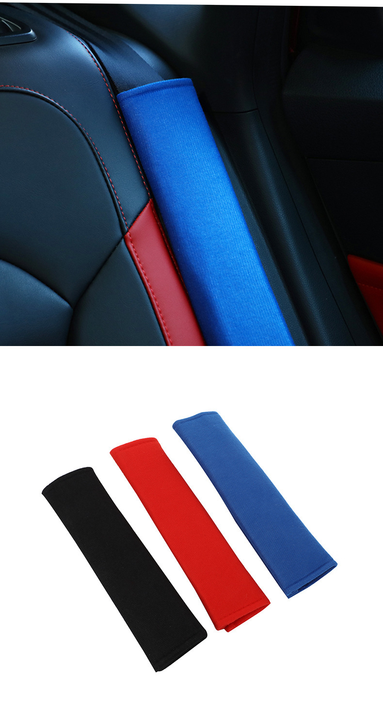 Car Seatbelt Shoulder Pads with Straps, Made of Soft Ice Silk, Comfortable and Soft Fabric, Easy to Install