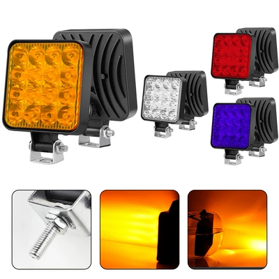 Avtomobil LED mini kvadrat 16 işıq plastik 48W ABS 12V off-road forklift farası