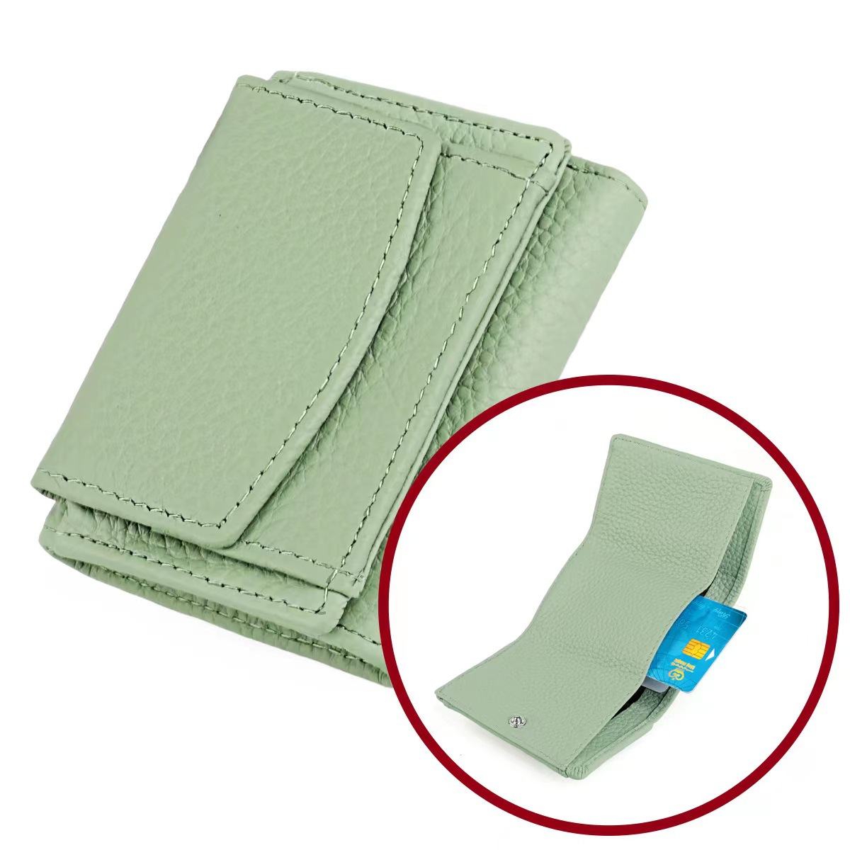 3001 (라이트 그린) 내부 및 외부 수입 첫 번째 레이어 소 가죽