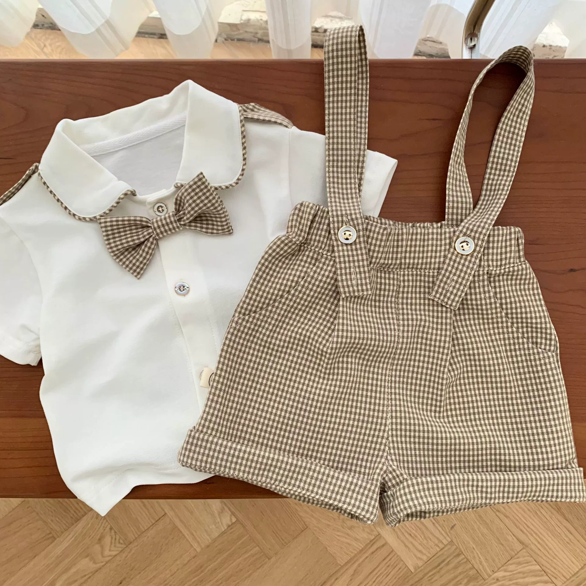 Детская летняя модная рубашка с бантом для мальчиков, 0–6 лет