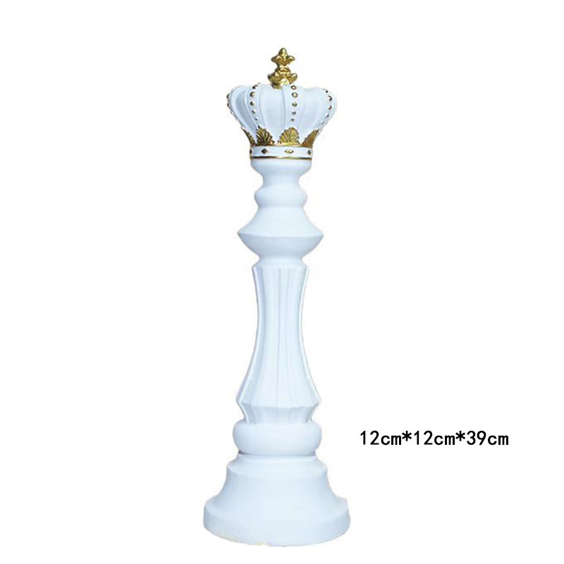 Decoración creativa para el hogar Ajedrez Decoración de resina Ventana Decoración para el hogar Muebles de ajedrez blanco y negro