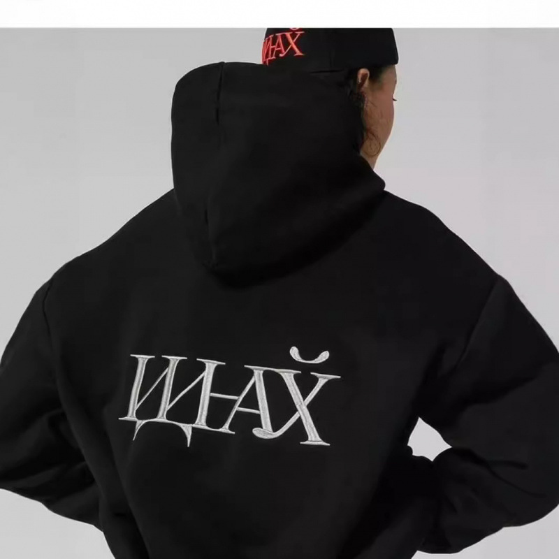 Foreign trade trendy brand cross-border new style drop-shoulder hooded sweatshirt for men and women, autumn and winter college style oversize