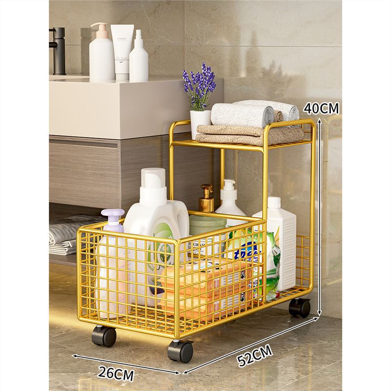 Estante Móvil de Almacenamiento para Baño de Hierro, Multicapa