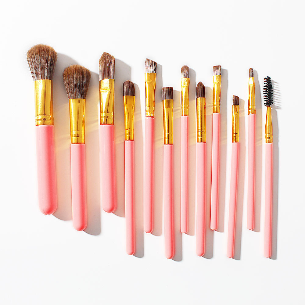 Simple Style Pink Artificial Fiber Plastic Plastic Handle Makeup Brushes display picture 1