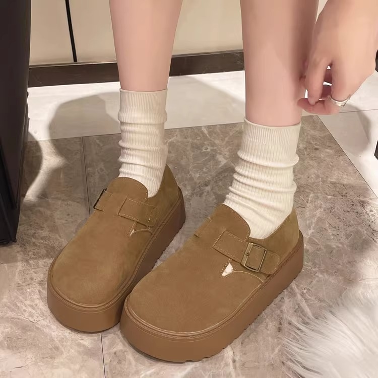 플랫폼 Birkenthal 신발 여성의 2025 새로운 봄과 가을 레트로 모든 것을 포함하는 Birkenthal 여성 신발 고층 신발 작은 감자 뮬러 신발