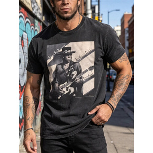 �羳���ް�īֱ��  Texas Flood Album Cover Graphic Tee Men Re