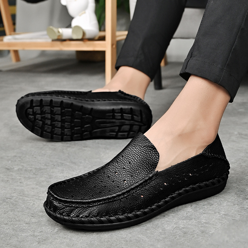 Fábrica directa de cuatro estaciones de comercio exterior zapatos de cuero zapatos de agujero zapatos de negocios zapatos casuales vacíos transpirables zapatos de hombre en stock