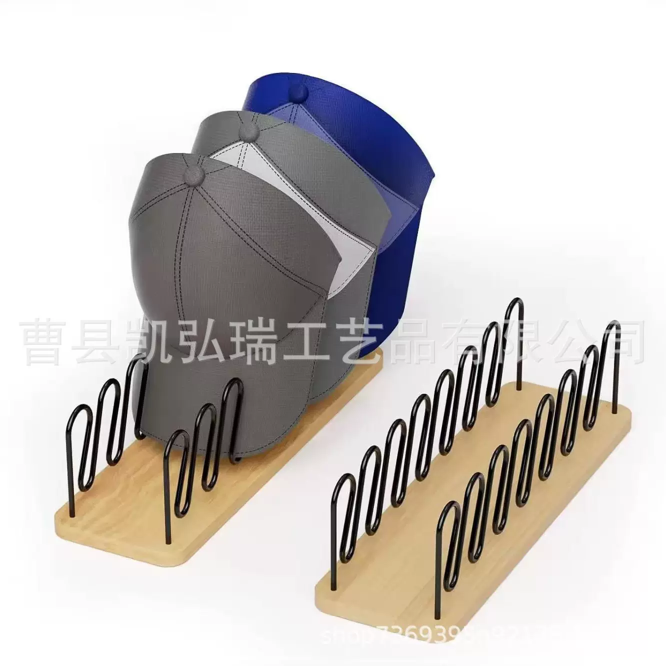 木制帽子收纳架衣帽间整理收纳鸭舌帽棒球帽收纳木制帽子展示架