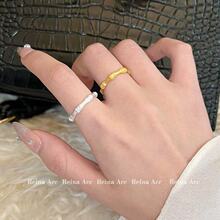 竹节戒指女士轻奢意大利中古指环小众设计高级感2024新款爆款