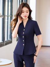 名媛风时尚职业小西装短袖西装套装女职业正电商网店代理一件代发