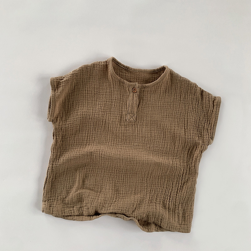 Mono para niños de verano de doble capa de algodón arena delgada transpirable bebé sin mangas mameluco estilo coreano bebé niña ropa para niños