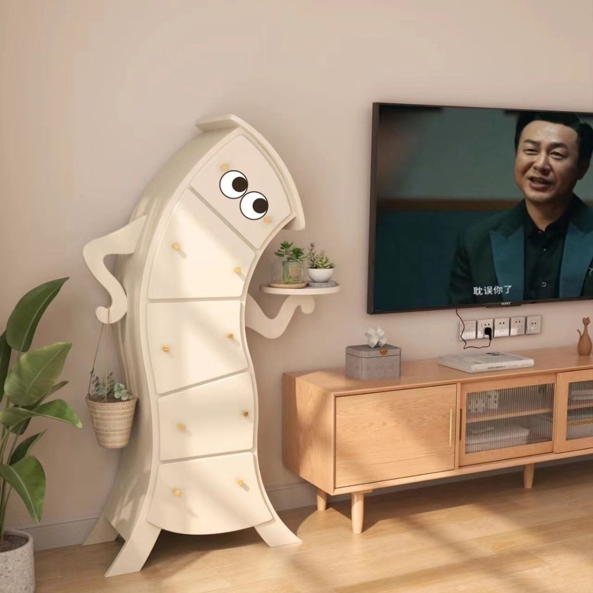 아이보리 화이트 왼쪽 트레이 [원목으로 완성되어 배송됩니다]