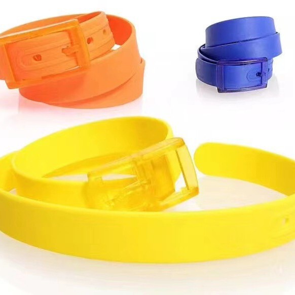 quality plastic silicone universal solid color belt for men and…