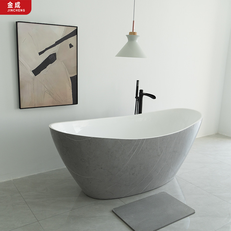 Jincheng Best-Selling Freestanding Bathtub 170cm European Wholesaler E-Commerce Cooperation Ce Certified Hotel Bathroom