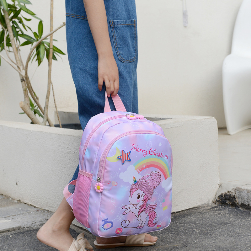 De los niños mochila kindergarten Pequeño medio y gran clase ligera reducción de Carga Protección la columna vertebral dibujos animados unicornio