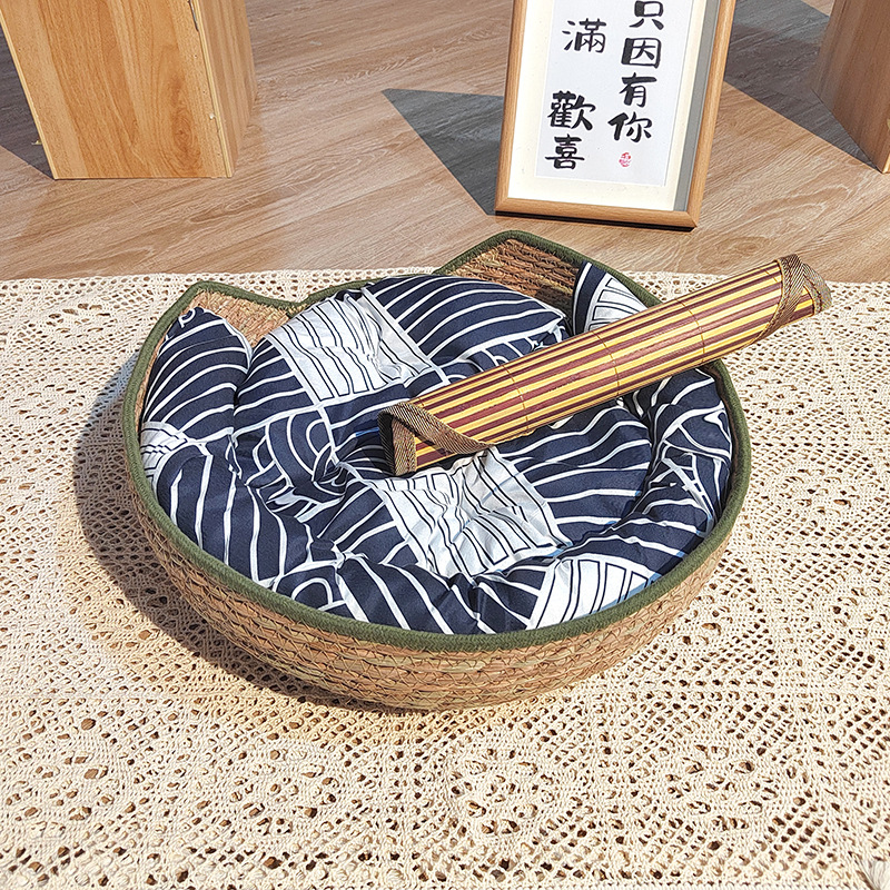 고양이귀 아미 그린 + 블루 화장솜 + 베개 + 매트