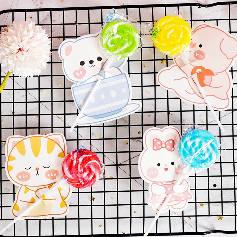 다채로운 롤리팝 48 48 48 동물 판지