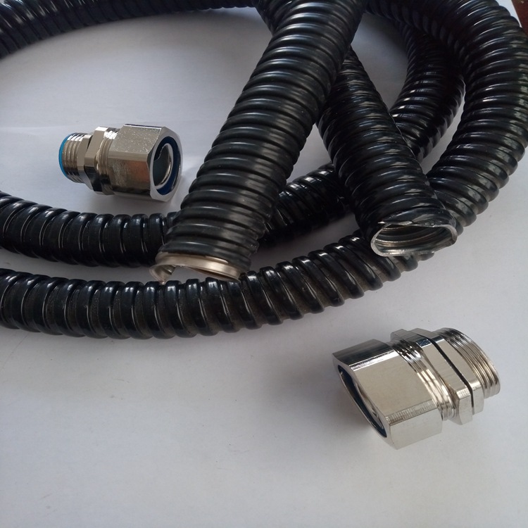 霸州出售穿线包塑金属软管  Φ25热浸锌包塑软管1寸黑色