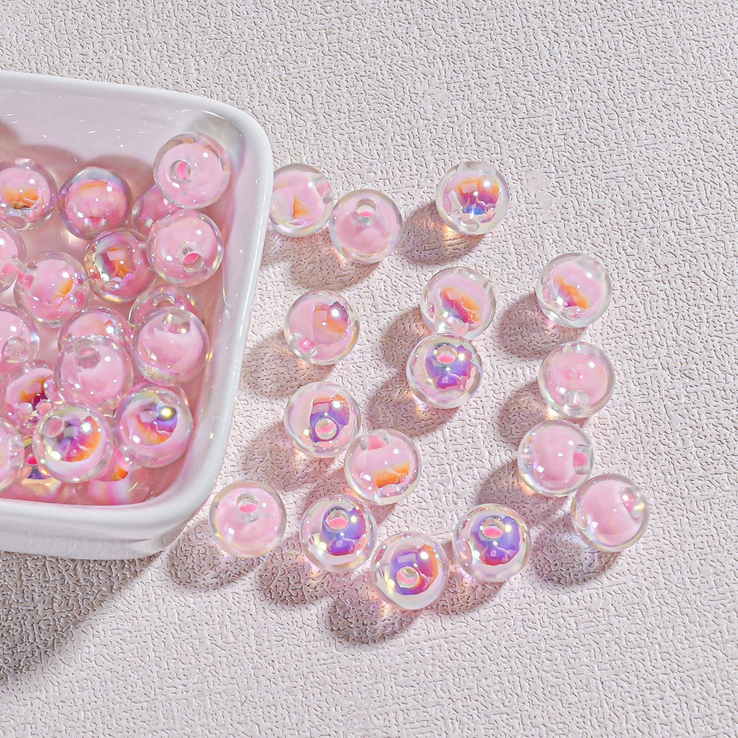 Caramelo de color interior transparente 1.5 cuentas redondas de orificio recto 10mm joyería de moda decoración de bricolaje cadena de teléfono móvil pulsera accesorios de decoración