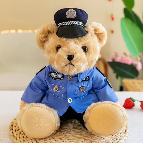 Fire Bear Plush Toy, Police Bear Figure, Traffic Police Bear Stuffed Animal, Iron Knight Police Uniform Teddy Bear, Traffic Police Bear Plush Toy