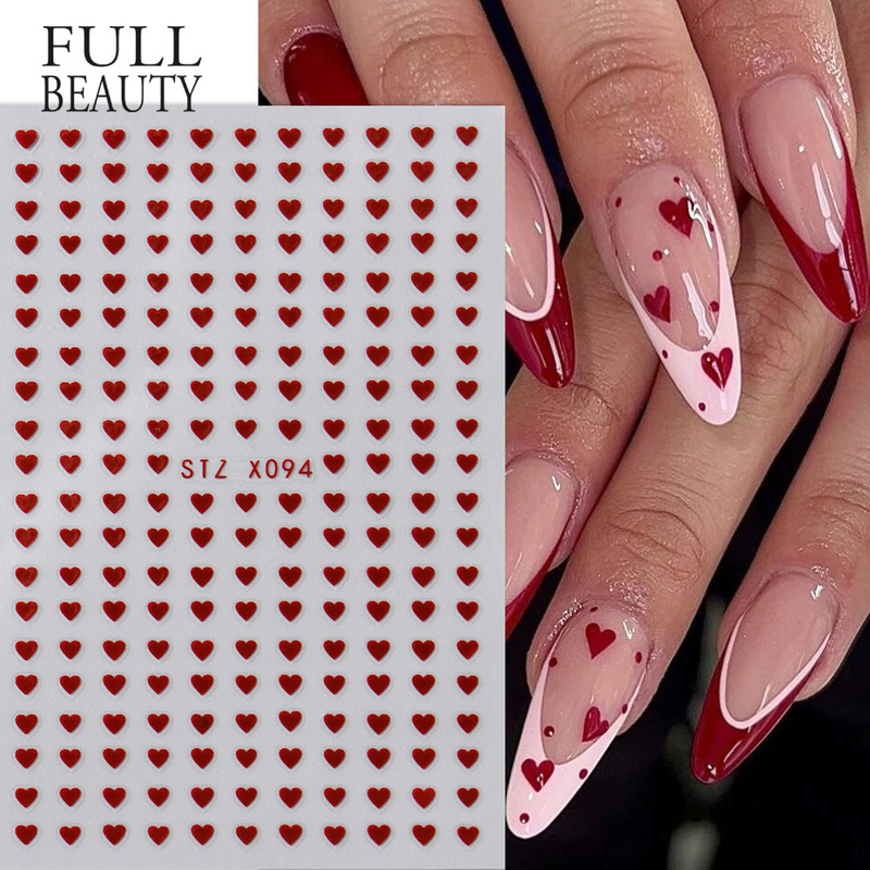 Cross-Border New Nail Art Stickers Valentine's Day Romantic Mini Heart Cut Out Heart French Heart Adhesive Nail Stickers Cross-Border New Nail Art Stickers Valentine's Day Romantic Mini Heart Cut Out Heart French Heart Adhesive Nail Stickers