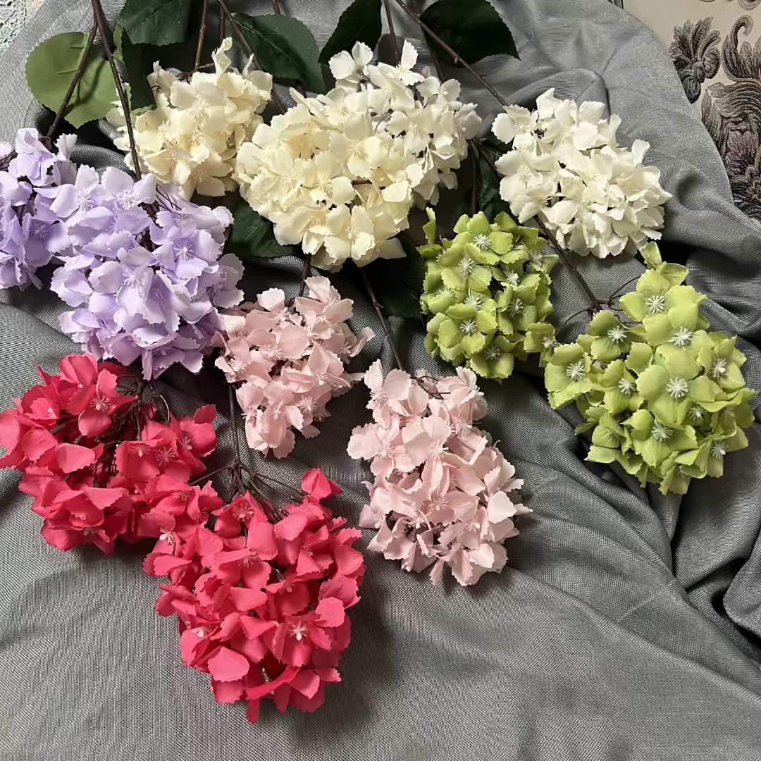 2叉寶塔繡球仿真花高枝佛塔繡球婚慶假花路引花婚禮堂插花