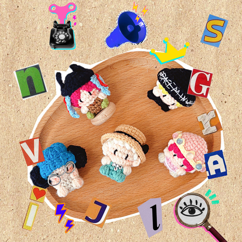 Gd Quan Zhilong Handmade Woven Bag Charm Small Candy Cartoon Doll Keychain Pendant Cute Yarn Crochet